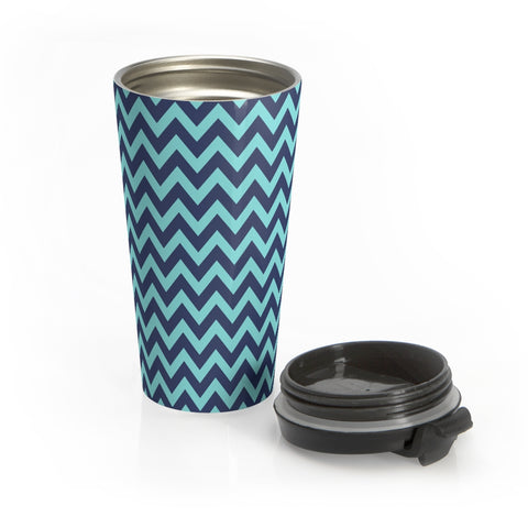 Aqua Navy (1) - Stainless Steel Travel Mug