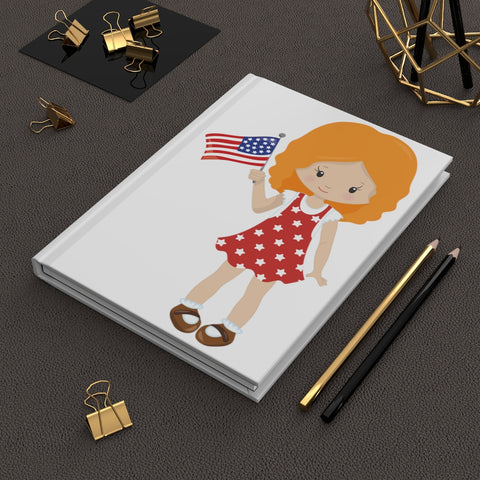 Patriotic Girl (White) - Hardcover Journal Matte