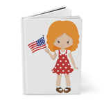 Patriotic Girl (White) - Hardcover Journal Matte