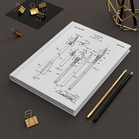 Arrowhead Patent (White) - Hardcover Journal Matte
