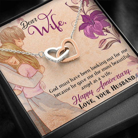 Locking Hearts Necklace - Wife (Anniversary)