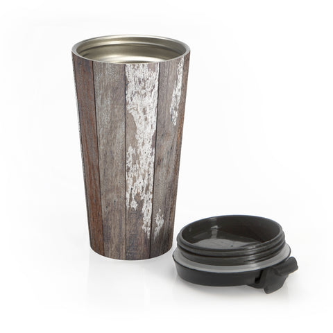Weathered Wood (1) - Stainless Steel Travel Mug