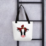 Red Plaid Christmas Heifer - Tote bag