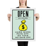 Open - Framed poster