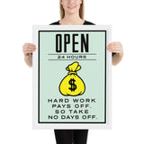 Open - Framed poster