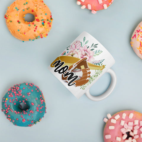 Floral Baseball Mom - Mug