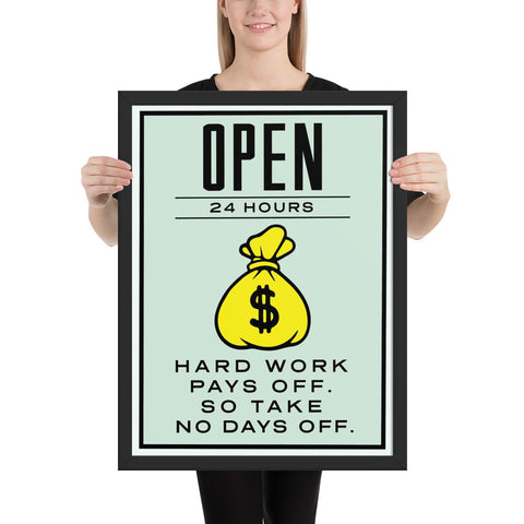 Open - Framed poster