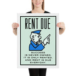 Rent Due - Framed poster