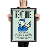 Rent Due - Framed poster